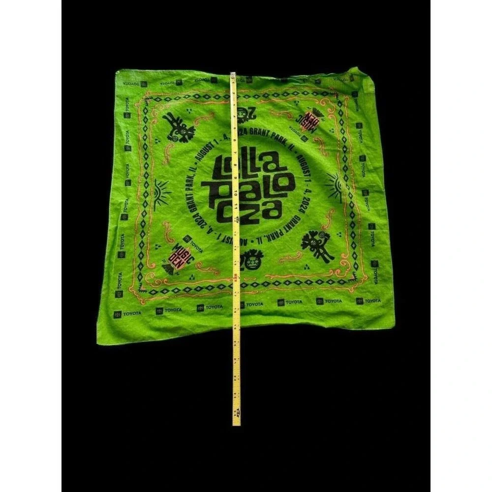2024‎ Lollapalooza Festival Bandana Handkerchief Face Covering Green